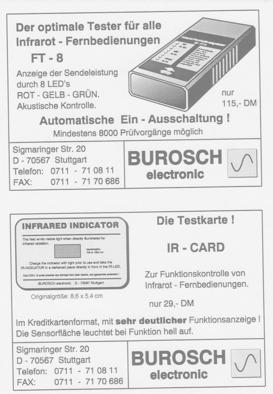 Burosch Electronic FT-8 und IR-CARD